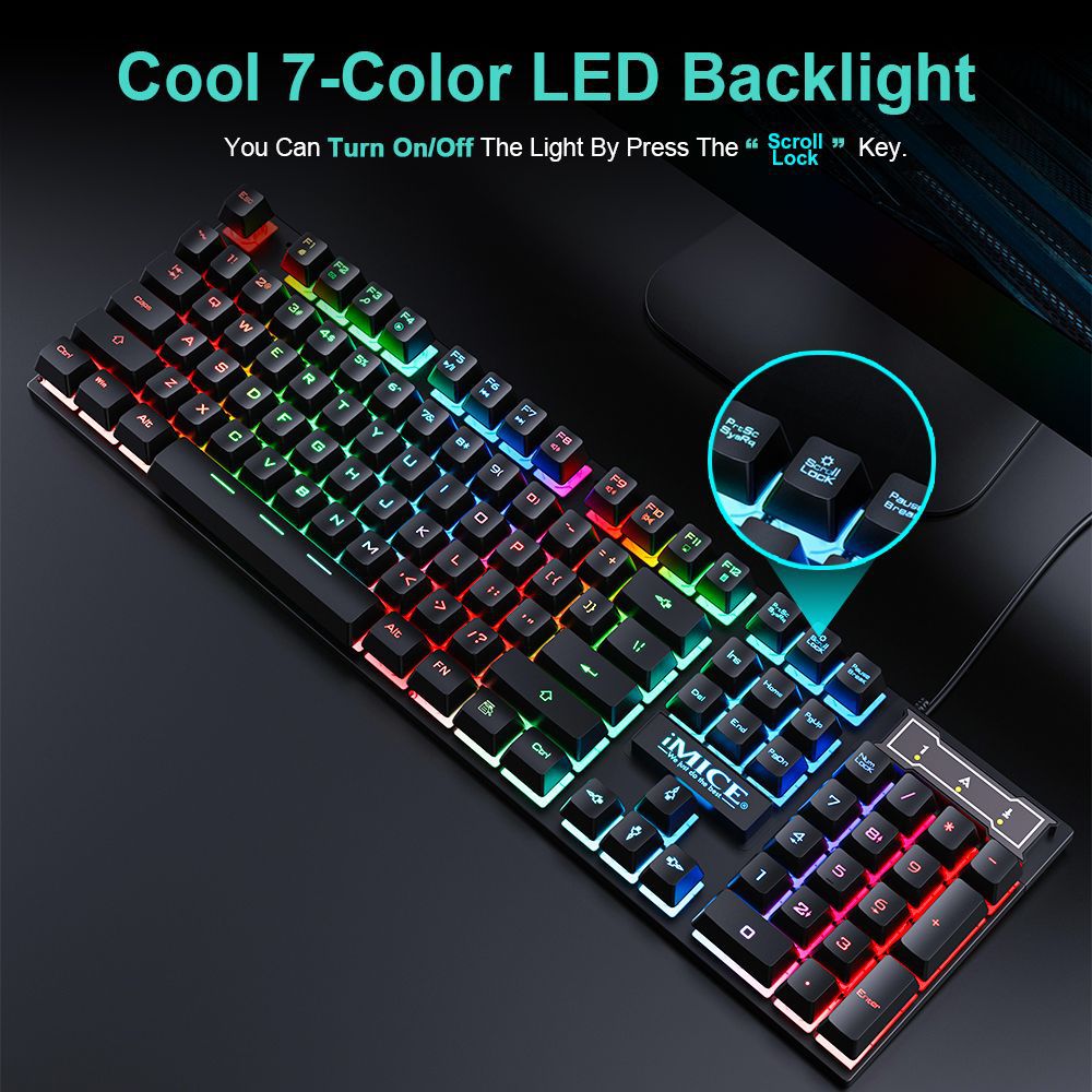 مجموعة لوحة مفاتيح ألعاب سلكية - مراجعة Laptop Accessories Combo Set وسعره